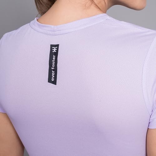 Camiseta Running Woom Ever Faster III Lilás e Preto Feminino 2023 (M, Lilás)