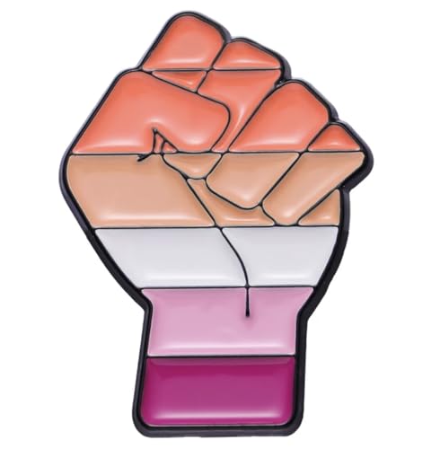 Patch Nation LGBTQ+ Solidarity Fist Bisexual Transgender Pansexual Asexual Gay Pride Flag Metal Pin Badge Brooch (Lesbian Pride)