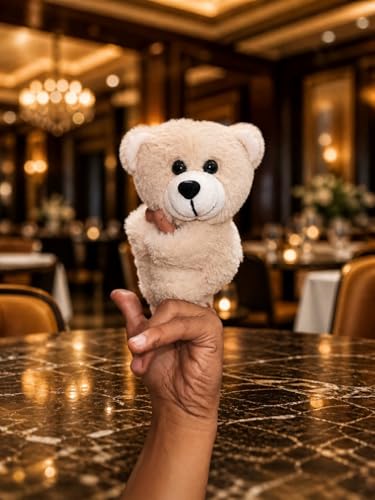 Image of ByNems Teddy Bear Hair Clip, Beige, Soft Plush, Super Soft, 15-20 cm, for Kids and Women