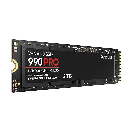 SAMSUNG 990 PRO SSD 2TB PCIe Gen4 NVMe M.2 Internal Solid State Hard Drive, Upto 7,450MB/s, Fast Speed for Gaming Heat Control, Direct Storage and Memory Expansion, MZ-V9P2T0B/AM [Canada Version]