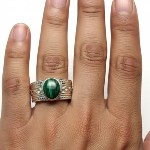 Image of 55Carat Choose Your Color Genuine Gemstone Sterling Silver Ring Band Vintage Handmade Jewelry Sizes 5-12