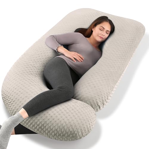 Cauzyart CAU-001 Pregnancy Pillows For Sleeping U-Shape Full Body Pillow And Maternity Support - For Back, Hips, Legs, Belly For Pregnant Women With Removable Bean Velvet Cover cover