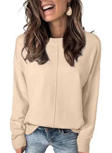 EVALESS Oversized Sweaters for Women Trendy 2025 Fall Casual Crewneck