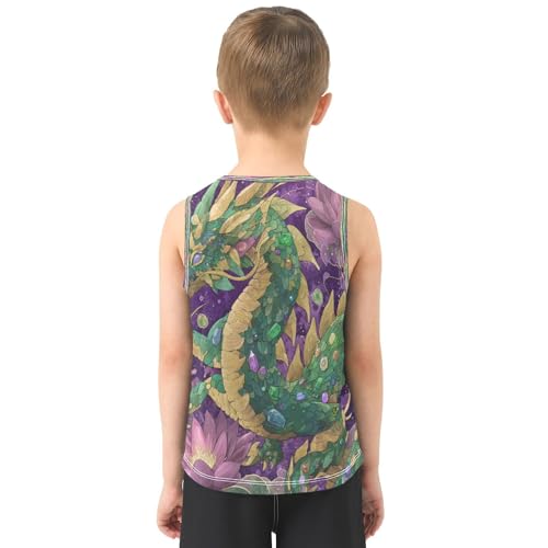 Jeweled Dragon Purple Boys Tank Tops Toddler Sleeveless Tank Top Undershirts for Boy,3T3