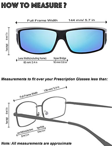 Image of The Fresh High Definition Polarized Wrap Around Shield Sunglasses for Glasses - Leather Eyeglasses Case