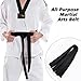VANTOBEST ‌110×1.57 Inch Black Double Wrap Martial Arts Belt Durable Cotton-Polyester Blend Belt for Training Competition Universal Fit Adult
