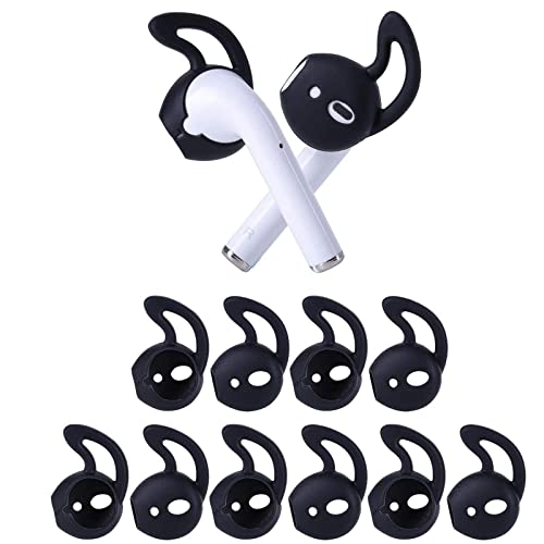 OneCut 5 Paar Silikon Ohrpolster Kompatibel mit AirPods 1&2 Kopfhörer, Anti-Drop-Ohrbügel für Ear-pods Schutz Headset,Anti-Rutsch Schutz (Schwarz)