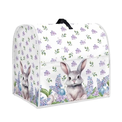 HOWILATH Rabbit Floral Kitchen Appliance Cover Compatible with 6-8 Quarts Stand Mixer, Easter Decor Suitable for Small Domestic Appliances-Large L