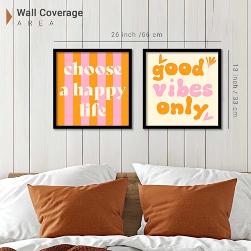 Image of HOTHOUSE motivational quotes frames wall poster for room office wall decoration items Wall Decor Digital Reprint engineered wood Set of 2 (13X13 inch)
