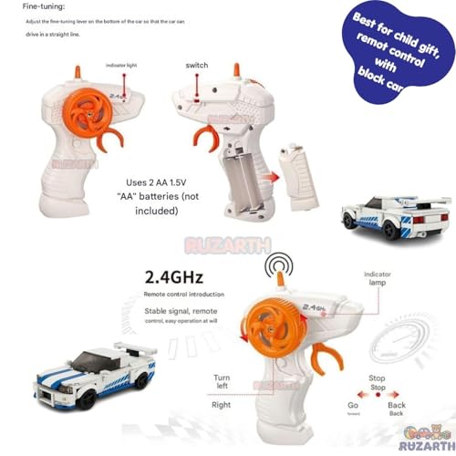 Image of RC Car Building Kit 231 PCS, 1:20 Scale Remote Control Sports Car Toy, 2.4GHz DIY Construction Blocks Set for Kids Boys 6+ Years, STEM Educational Racing Model with Controller