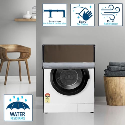 Image of Wings Star Front Load Washing Machine Cover Suitable for Bosch 5.5 kg, 6 kg (50X63X81 CMS, Beige)