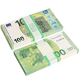 Falsche Geld Euro Rechnungen, Prop Money Dollars | UK Company | 100 Notizen | für Filme, Werbung, Spiele, Party, Oberste, Pistole, Verkleiden, Casinospiele Alle DENOMINATIONEN (100 Euro)
