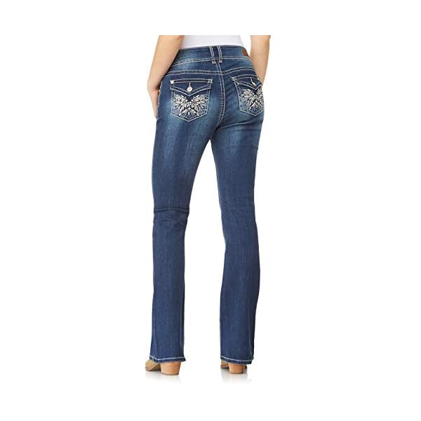 WallFlower Women's Luscious Curvy Bootcut Mid-Rise Bling Insta Stretch Juniors Jeans (Standard and Plus), Twinkle, 11