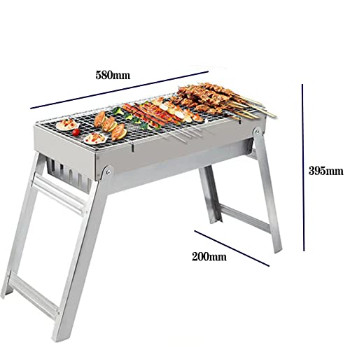 Barbecue à charbon pliable en acier inoxydable avec grille à boucle stable - 6