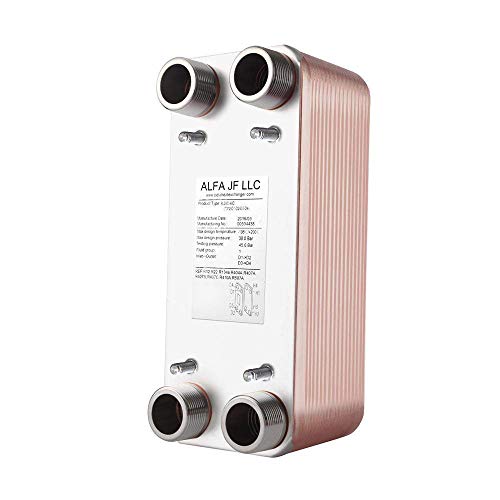 AB Plate Heat Exchanger, 5"x 12" 100 Plates Water To Water Heat Exchanger, Copper/SS316L Stainless Steel Brazed Plate Heat Exchanger For Floor Heating, Water Heating, Snow Melting
