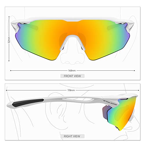 Hubo Sports Cycling Glasses, Tr90 Unbreakable Frame Polarized Sports Sunglasses, Bike Glasses For Men Women With 5 Interchangeable Lens, Anti-Uv400 For Driving Fishing Golf Baseball Running Hiking #TOP1