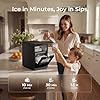 ipolo Nugget Ice Maker Countertop: 44lb/Day, Self-Cleaning, Black Stainless Steel, Portable, Soft Chewable Pebble Ice Machine for Home Kitchen, RV & Office