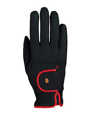 Roeckl Handschuhe Lona Roeck Grip, Schwarz/Rot, 6.5