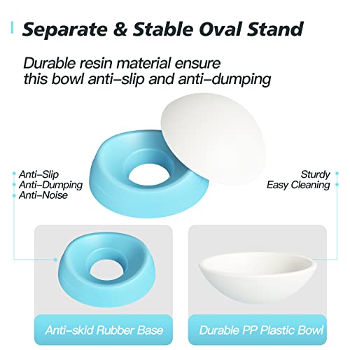 Image of Cat Bowls Elevated Cat Food Bowl Adjustable Cat Dish Anti-Slip and Anti-Noise Raised Cat Bowl Protecting Pet's Spine Thickened Plastic Bowl Suitable for Indoor Cats, 17 Oz