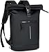 Lekeinchi Mochila Enrollable para Hombre, Mochila Impermeable Mujer para Portátil 17 Pulgadas, Elegante mochila de Viaje Mochilas tipo Casual para Viajes, Ciclismo, Escuela Uni, Negro