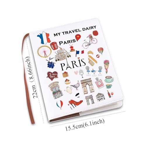 LQRI Romantic Paris Travel Gift My Travel Diary Paris Leather Notebook France Paris Tourist Gift Par