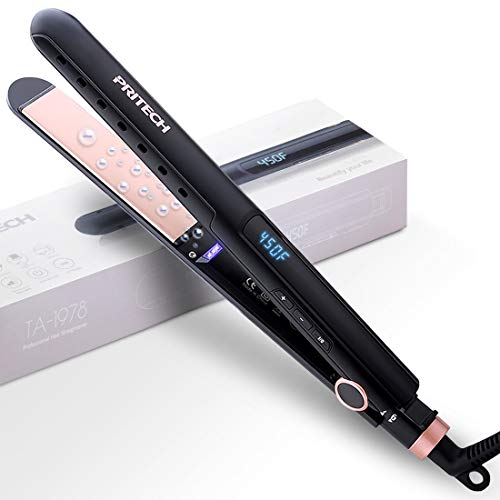 Hair Straightener and Curler 2in1,Negative Irons Hair Curler and Straightener in One,Ceramic Titanium