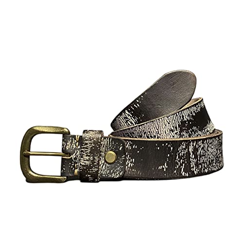 Ceinture en cuir pour homme noire artisanale boucle cuivre chevalier