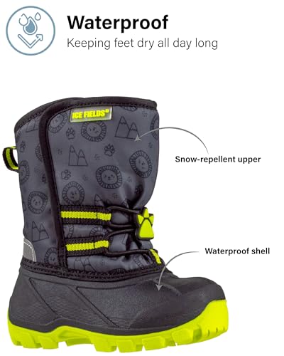 Ice Fields Flake Toddler Little Kids Snow Winter Boots, Warm, Waterproof Shell, Fleece-Lined Shoes2