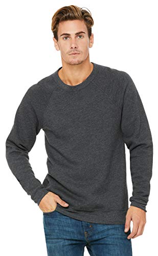 Bella Canvas Men'sZipper All-Season Fleece Hoodie Small Dark Grey Hthr