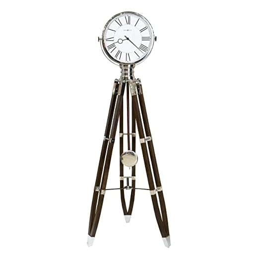 Howard Miller Stringer Floor Clock II 549-107 – Black Coffee Home Decor Tripod and Bezel Design with Quartz, Triple-Chime Movement
