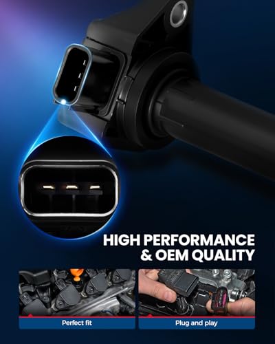 Image of KAX 6 Ignition Coils & 6 Spark Plugs Set for Pilot, Ridgeline, MDX, Vue | (w /tool) Fits Pilot 2006-2008, Ridgeline 2006-2008, MDX 2003-2006, Vue 2004-2007 3.5L, Replaces UF400
