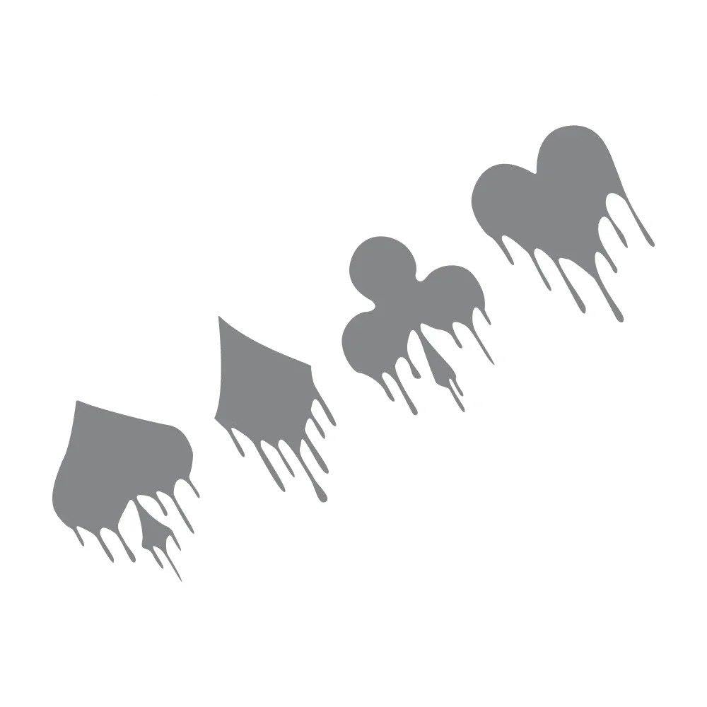 Auto Accessory Fashion Classic Modern Poker Pattern Decals Motorcycle Car Sticker Casino Poker Games(Glossy Gray,2 Set)