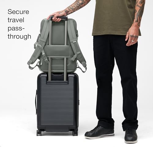 Incase A.R.C. Travel Backpack 38L &ndash; Expandable Carry On Luggage, Fits up to 17" Laptop &ndash; Butterfly Opening, Quick Access Pocket, Shoe Storage &ndash; Airplane Travel Essentials, Weekend Bag &ndash; Smoked Ivy