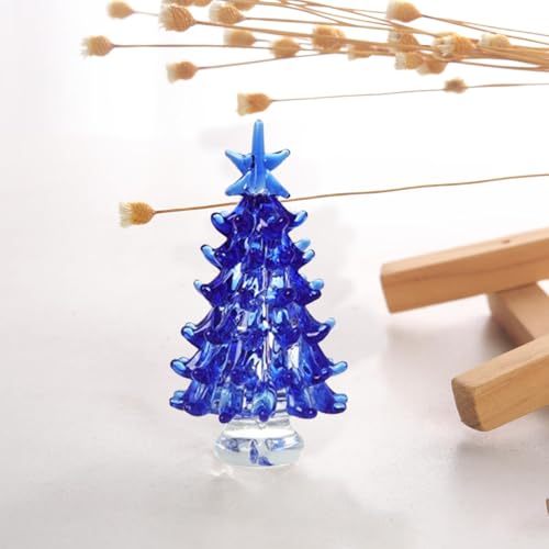 Árbol de Navidad de mesa con acabado de vidrieras para una decoración elegante 3