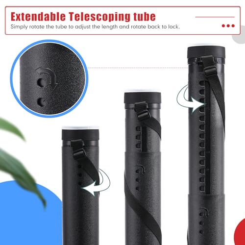 Image of Yahenda 6 Pcs Expandable Poster Tubes Bulk, 24 inch- 40 inch Extendable Blueprint Tube with Shoulder Strap Waterproof Portable Durable Round Cases for Drawing, Poster, Office Bulk Supply(Red, Blue, Black)