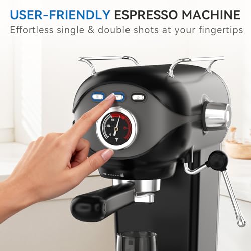 Image of XIXUBX Espresso Machine 20 Bar, Compact Coffee Maker with Milk Frother Steam Wand Professional Espresso Coffee Machine with Removable Water Tank, Latte Cappuccino Machine for Home Office Use