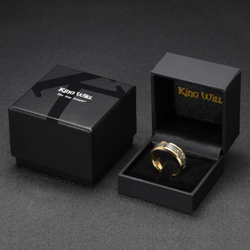 Bague de fiançailles carbure de tungstène doré King Will homme taille 10 - 6