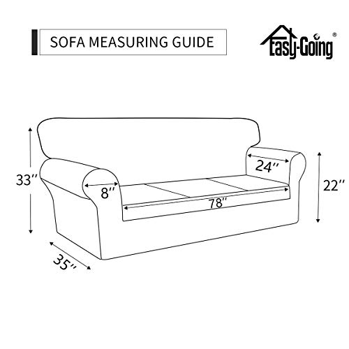 Image of Easy-Going 2 Pieces Stretch Oversized Couch Sofa Slipcover Washable | Spandex Soft Fitted Sofa Couch Cover for Sofa Furniture Protector with Bottom Kids,Pet Dog Christmas Red