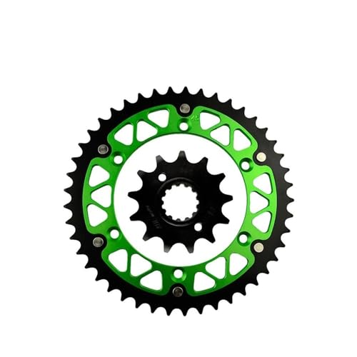 Pignon avant 14T et couronne 520 pour moto verte KLX250S
