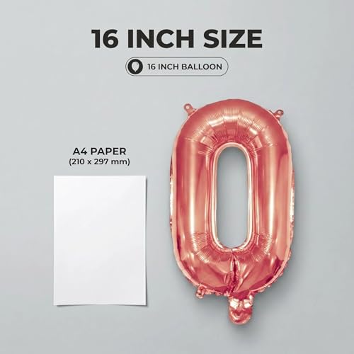 Image of Number 10 Balloon Foil Mylar Balloons for Birthday Party Decoration (Rose Gold, 16 Inch)