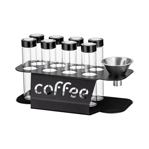 Juego de 8 piezas para café con tubos de vidrio y soporte de acero para garantizar la innovación y elegante presentación de café