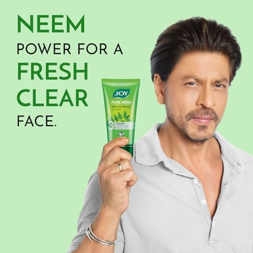 Image of Joy Skin Purifying Neem Face Wash for Oily & Acne-Prone Skin | Fights Pimples, Controls Excess Oil & Unclogs Pores | Natural Antibacterial Formula | Men & Women 100ml x 2