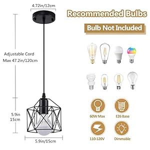 Blackpendantlight2packvintagecagehanginglampfarmhouseindustrialmetalpendantlightingfixturesforkitchenislandbedroomhallway Urban Country Home Decor Black pendant light 2 pack vintage cage hanging lamp farmhouse industrial metal pendant lighting fixtures for kitchen island bedroom hallway urban country home decor