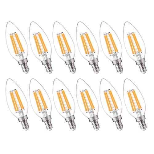 Image of FLSNT 100W Equivalent LED Candelabra Bulbs, 800LM Dimmable B11 E12 LED Chandelier Light Bulbs, 5.5W, 2700K Soft White, 12 Pack UL,CA65 Listed.