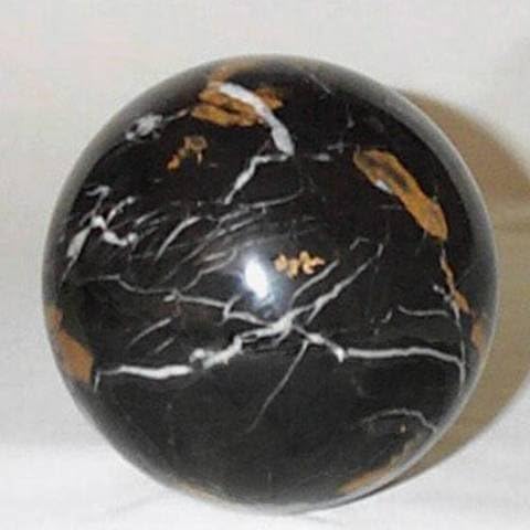 Decorative Black and Brown Marble Stone Sphere Ball Decor - Large, 4 Inch