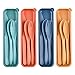 Couverts réutilisables avec étui, ensemble d'ustensiles portables pour enfants adultes, ensemble de couverts de camping pour 4 personnes, ustensiles biodégradables pour cuisines