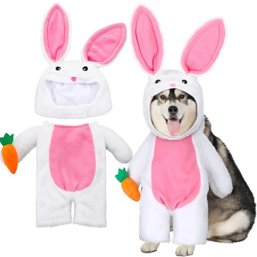 Walking-Bunny-Pet-Costume-Funny-Easter-Bunny-Dog-Costumes-with-Arms-and-Trousers-Sleeves-Halloween-Fluffy-Rabbit-Outfit-Costume-for-Dogs-and-Cats-L Walking Bunny Pet Costume Funny Easter Bunny Dog Costumes with Arms and Trousers Sleeves Halloween Fluffy Rabbit Outfit Costume for Dogs and Cats L