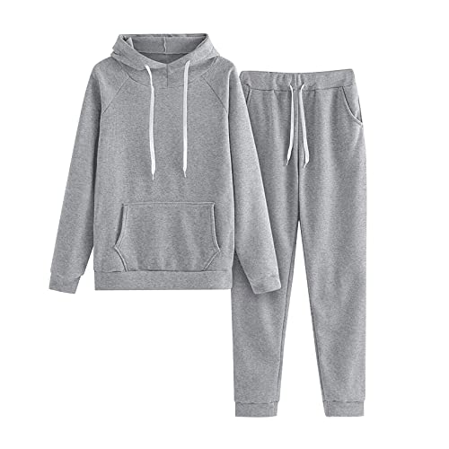 APIVOE Black of Friday 2023 - Conjunto deportivo de 2 piezas con capucha unisex de manga larga y pantalones para correr, 02-gray🌸Ofertas de Cyber Monday 2023, Medium