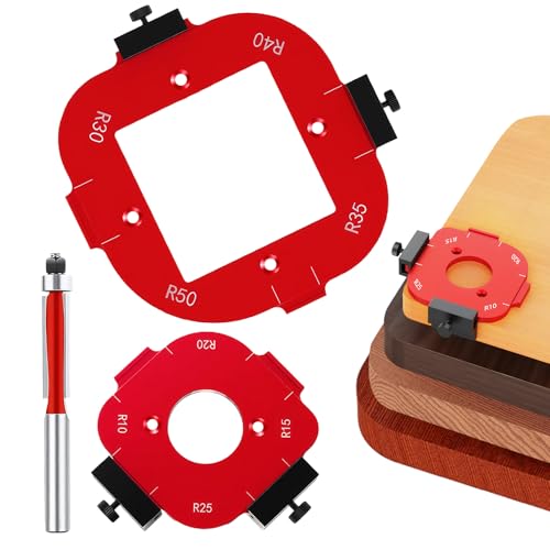 Router Jig Radius Schablone, 2 Stück Frässchablonen für Oberfräse, für Holzbearbeitung R10 R15 R20 R25 R30 R35 R40 R50 Radius Routing Vorlagen, Präzise Holzbearbeitung für Profis DIY Projekte