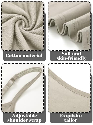 Image of WILLBOND 3 Pieces Women Basic Long Tanks Adjustable Spaghetti Strap Camisole Top